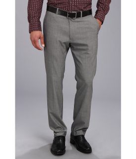 Perry Ellis Portfolio Flat Front Check Slim Fit Mens Casual Pants (Gray)