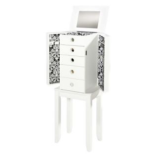Brittany Jewelry Armoire in Crisp White