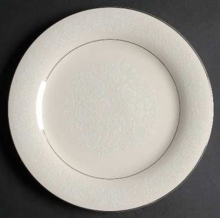 American Royalty Winterset Dinner Plate, Fine China Dinnerware   White Floral De