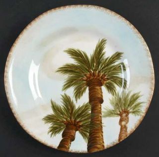 Tabletops Unlimited Baja Salad Plate, Fine China Dinnerware   Palm Trees,Smooth,