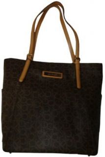 Calvin Klein Purse Handbag Signature Logo Tote Brown/Khaki/Camel Clothing