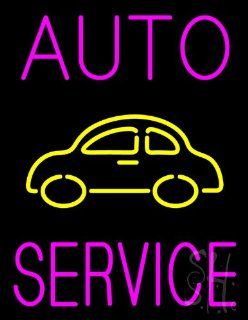 Auto Service Outdoor Neon Sign 31" Tall x 24" Wide x 3.5" Deep  Business And Store Signs 