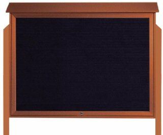 Aarco Products PLD4052TLDPP 5 Cedar Top Hinged Single Door Plastic Lumber Message Center with Vinyl Posting Surface (Posts Included)  40Hx52W, Cedar   Ordinary Display Boards  