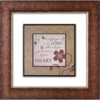 The James Lawrence Company Delight Yourself Glass Matted Framed Plaque