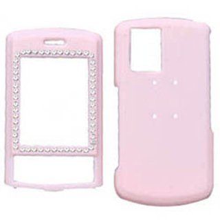 Hard Plastic Snap on Cover Fits LG CU720 Shine Pink Rubberized Diamond AT&T Cell Phones & Accessories