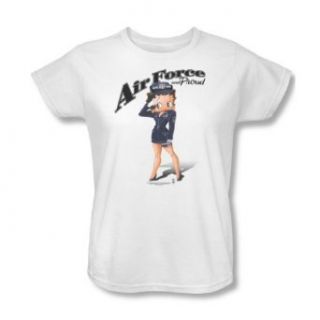 Betty Boop   Air Force Boop Womens T Shirt In White Clothing