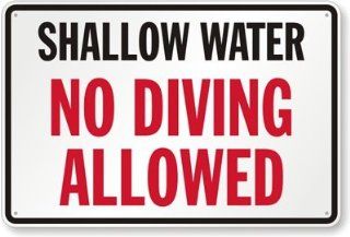 Shallow Water, No Diving Allowed Sign, 36" x 24"  Yard Signs  Patio, Lawn & Garden