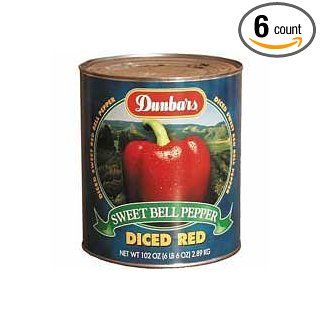 Moody Dunbar 1/4" Diced Red Pepper   no. 10 can, 6 cans per case. Regular Pack