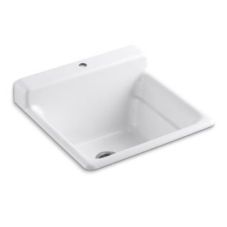 Bayview Self Rimming Utility Sink with Single Hole Faucet Drilling On
