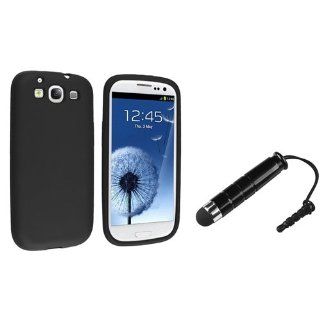 eForCity Black Silicone Case + Black Stylus Pen Compatible with Samsung© Galaxy S III Cell Phones & Accessories