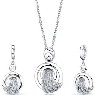 Oravo Amazing Grace Sterling Silver Circle Pendant Necklace Earrings