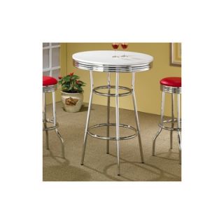 Wildon Home ® Red Cliff Retro Bar Table with Red Cushion Bar Stool in