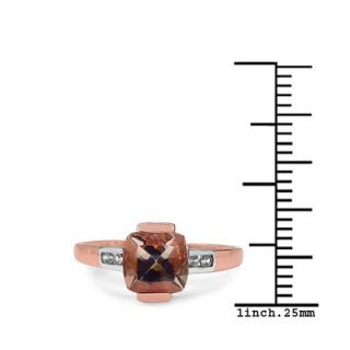 JewelzDirect 10K Rose Gold Asscher Cut Morganite Ring