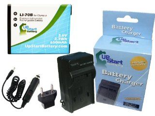 Olympus D 745 Battery and Charger with Car Plug and EU Adapter   Replacement for Olympus LI 70B Digital Camera Batteries and Chargers (650mAh, 3.6V, Lithium Ion) Electronics