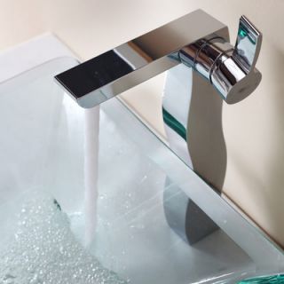 Kraus Bathroom Combos Aquamarine Glass Vessel Bathroom Sink with