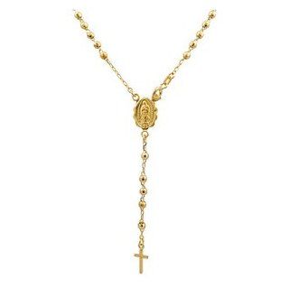 14k Yellow Gold Bead Rosary Necklace Chain Necklaces Jewelry