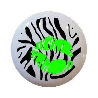 Green Kiss Zebra Pattern Ceramic Knobs Kitchen Drawer Cabinet Vanity Pull 726   Cabinet And Furniture Knobs