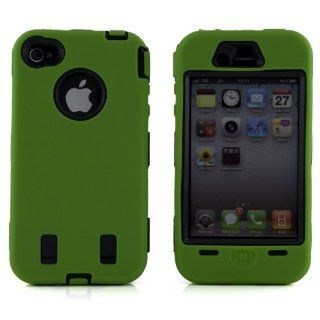 Body Armor for iPhone 4 / 4th Generation   Green & Black Cell Phones & Accessories