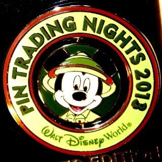 NEW Disney Trading Spinner Pin 2013 Walt Disney World Pin Trading Night Safari Mickey Mouse Pin Hunter Limited Edition 750 Rare Wdw Parks Exclusive 