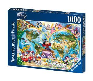 Disney World Map 1000 Piece Jigsaw Puzzle Featuring the entire Disney Family Disney Princess, Donald Duck, Mickey Mouse, Peter Pan and many more Toys & Games