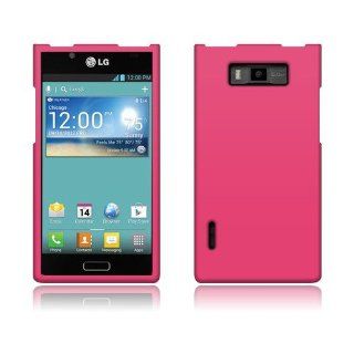 LG Splendor US730 Hot Pink Rubberized Cover Cell Phones & Accessories