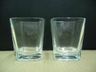 Set of 2 Crown Royal Canadian Whisky Square Lowball Rocks Tumbler Glasses Kitchen & Dining
