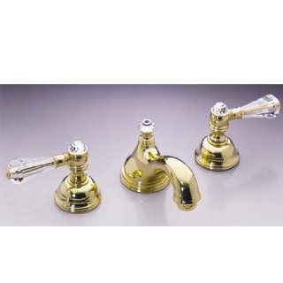 Paul Decorative C753 00PN PN Polished Nickel Bathroom Faucets 8" Faucet Low Spout Crystal Lever Handles   Bathroom Sink Faucets  