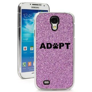 Purple Samsung Galaxy S4 SIV Glitter Bling Hard Case Cover GK05 Adopt Paw Print Cell Phones & Accessories