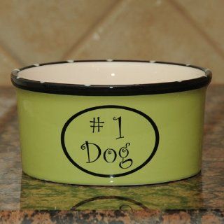 Tumbleweed '#1 Dog' Ceramic Pet Feeding and Water Bowls 