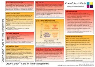 Crazy Colour Quick Reference Card for Time Management Brian Clegg 9781904782049 Books