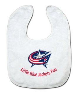 NHL Columbus Blue Jackets White Snap Bib with Team Logo  Infant And Toddler Sports Fan Apparel  Sports & Outdoors