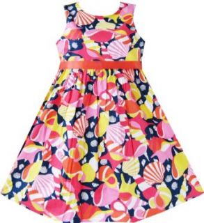 Girls Dress Colorful Shell Cute Print School Sundress Size 2 10 Infant And Toddler Dresses Clothing