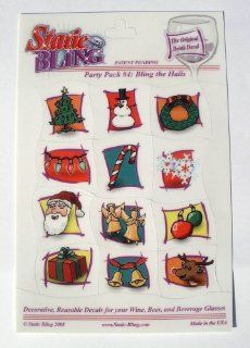 Static Bling "Bling the Halls" is the new answer to old Wine Charms. Perfect for wine glasses (with or without stems) beer and beverage glasses. Protect your glass from errant drink sippers with one of 12 colorful Christmas themed static cling de
