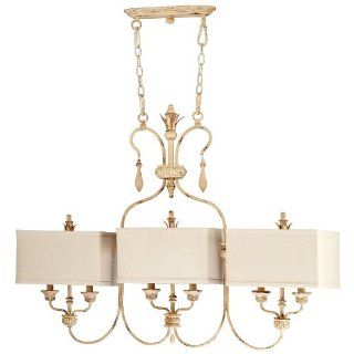 Maison French Country Antique White 6 Light Island Chandelier   Shabby Chic Island Light