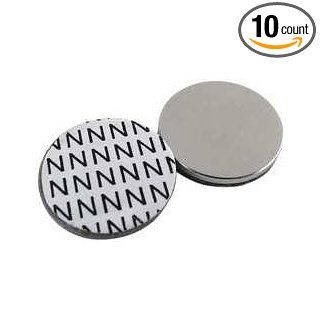Industrial Grade 10E736 Disc Magnet, South, 1/2 Dia, Neo w/Adh, Pk10 Lift Magnets