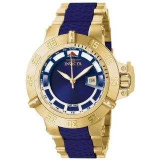 Invicta Men's 6509BYB Subaqua Noma III GMT 18k Gold Plated Stainless Steel and Blue Polyurethane Watch Watches