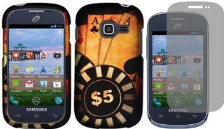 For Samsung Galaxy Centura S738C Hard Design Cover Case Ace Poker + LCD Screen Protector Cell Phones & Accessories