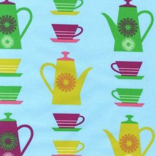 Happy Home Pots with Cups Fabric Three Yards (2.7m) APP 12100 270 Meadow