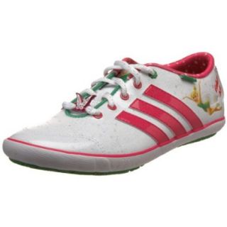 adidas Disney Tinkerbell Fashion Sneaker (Little Kid/Big Kid), Running White/Radiant Pink/Real Green, 6.5 M US Big Kid Shoes