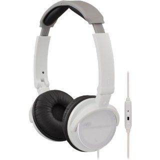Foldable On Ear Lightweight Headphones with Remote and Mic White Electronics