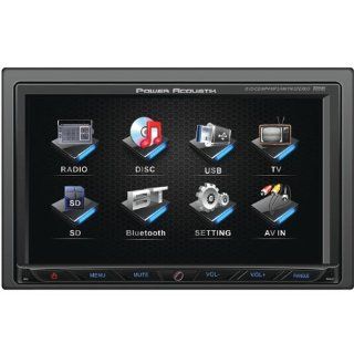 POWER ACOUSTIK PD 762 Double DIN Multimedia Receiver with Motorized 7 Inch High Definition LCD Touchscreen  Vehicle Dvd Players 