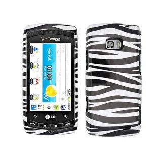 Hard Plastic Snap on Cover Fits LG VS740 Ally Zebra Black and White Glossy Verizon Cell Phones & Accessories