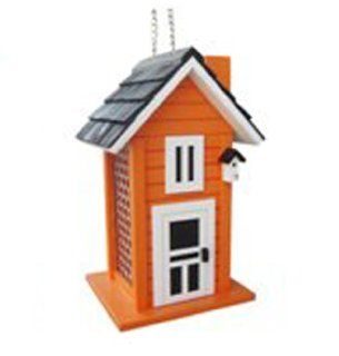 Home Bazaar Songbird Series Orange Bird House, 9.25" H x 5.25" W x 5" D  