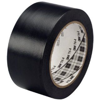 3M 764 Rubber General Purpose Vinyl Adhesive Tape, 5 mil Thick, 36 yds Length x 1" Width, Black Masking Tape