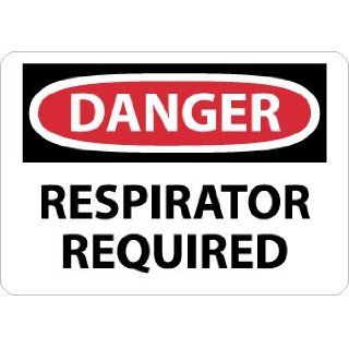 Danger, Respirator Required, 7X10, Rigid Plastic Industrial Warning Signs