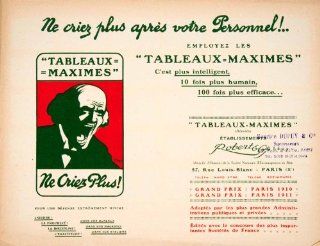 1925 Print Catalog Tableaux Maximes Robert 57 Rue Louis Blanc Rule French Saying   Original Print Catalog  