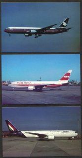 Malev Hungarian TWA Aeromexico Boeing 767 postcard grp Entertainment Collectibles