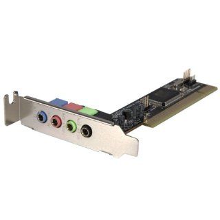 StarTech 4 Channel Low Profile PCI Sound Adapter Card AC97 3D Audio Effects Sound Cards PCISOUND4LP Electronics