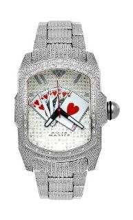 NEW Aqua Master Men's Rectangular Bubble Loop 22 Diamond Poker Watch Watches