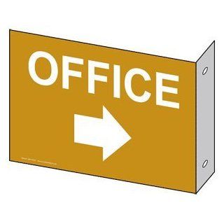 Office With Arrow Sign NHE 13903Proj WHTonGLD Wayfinding  Business And Store Signs 